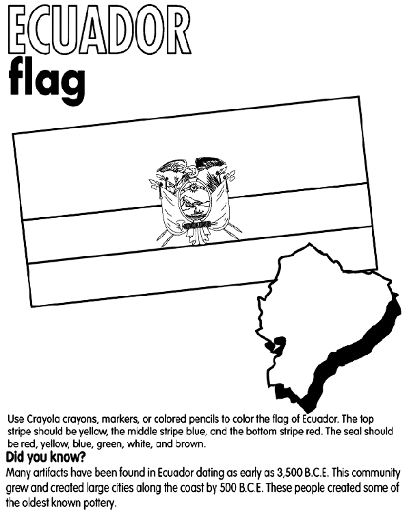 Ecuador Flag Black And White Ecuador Coloring Page crayolacom