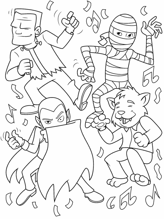 Monster Mash Coloring Pages Monster Dance Party Coloring Page crayolacom