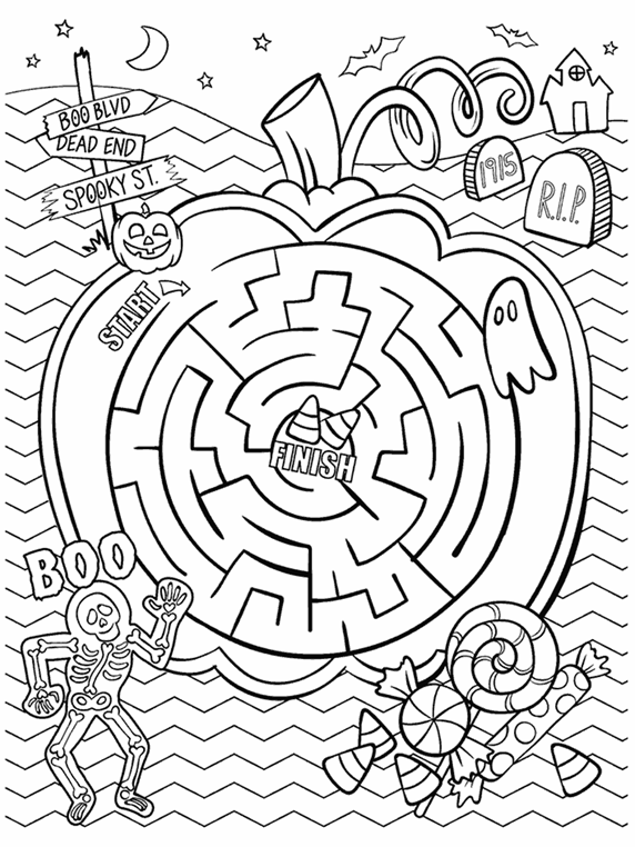 Maze Coloring Pages Halloween Maze Coloring Page crayolacom