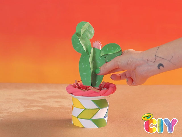 Upcycled Yogurt Cup Cactus Step 10