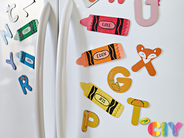 Crayon DIY Magnets & Desk Name Plates, Crafts, , Crayola CIY,  DIY Crafts for Kids and Adults