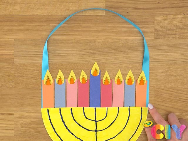 Paper Plate Menorah Craft Project Crafts Crayola Crayola CIY DIY Crafts for Kids and Adults crayola