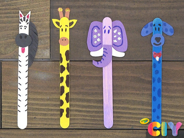 Popsicle Stick Animal DIY Puppet | Crafts  | Crayola CIY, DIY  Crafts for Kids and Adults 