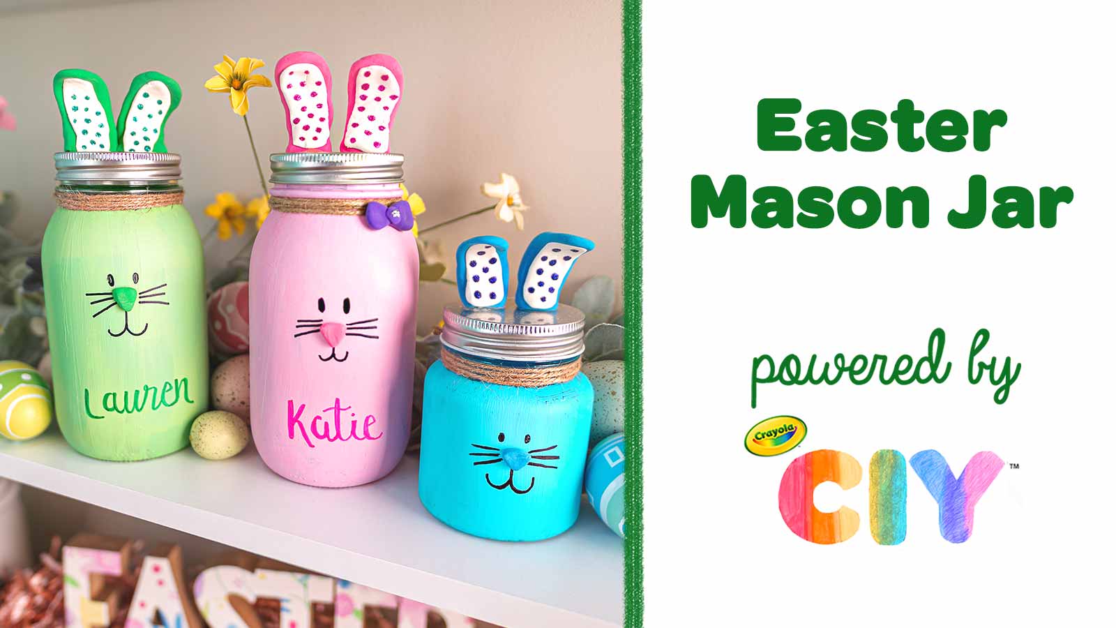 Easter mason jar craft favors