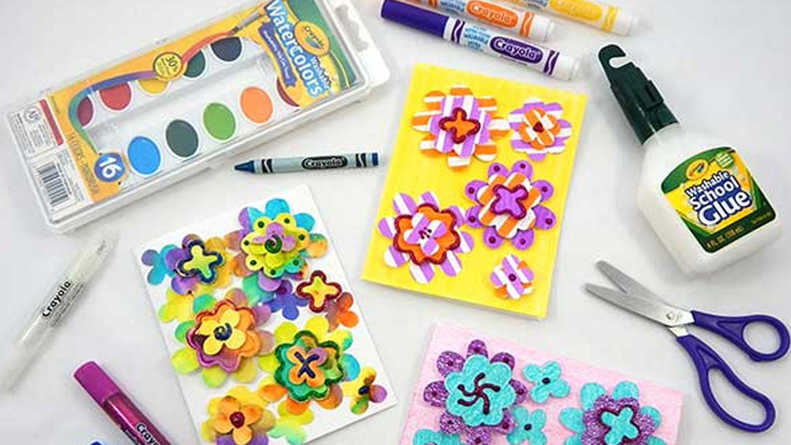 4 easy DIY mothers day cards / drawings with Posca pens, Watercolorsand  watercolor markers 