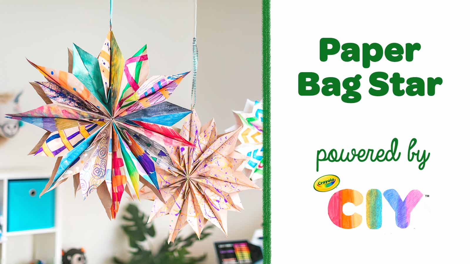 Paper Bag Star Powered by Crayola CIY