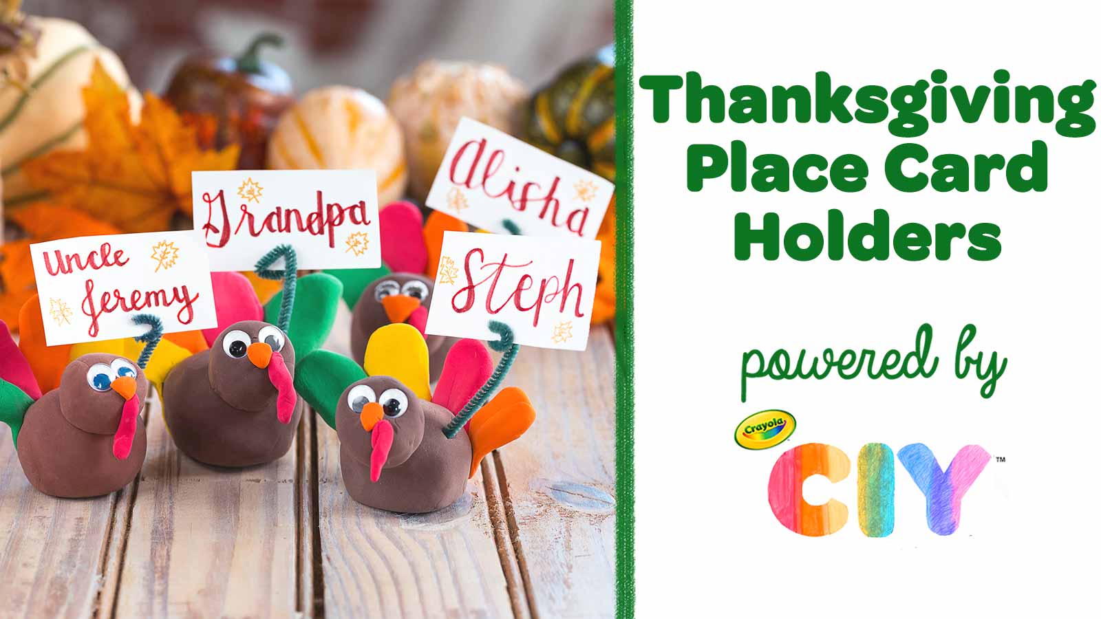 Thanksgiving Place Card Holders CIY Video Poster Frame
