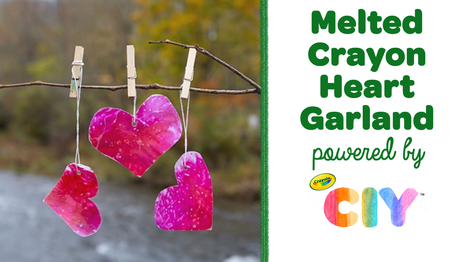 Melted Crayon Heart Garland