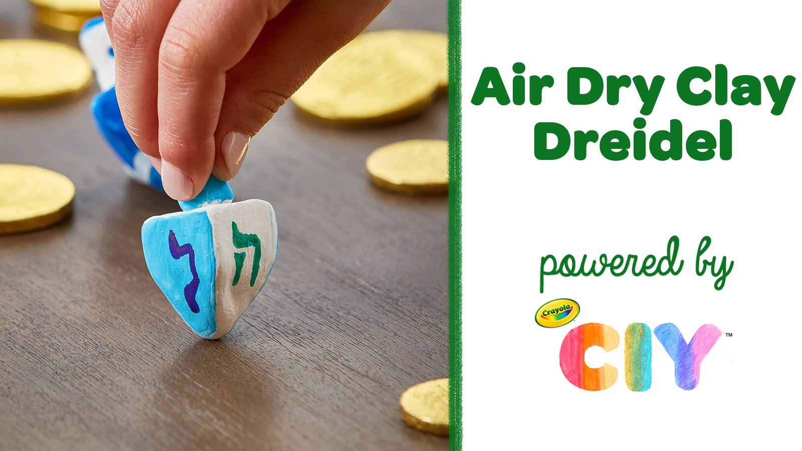 Air Dry Clay Dreidel Craft for Kids, Crafts, , Crayola CIY,  DIY Crafts for Kids and Adults