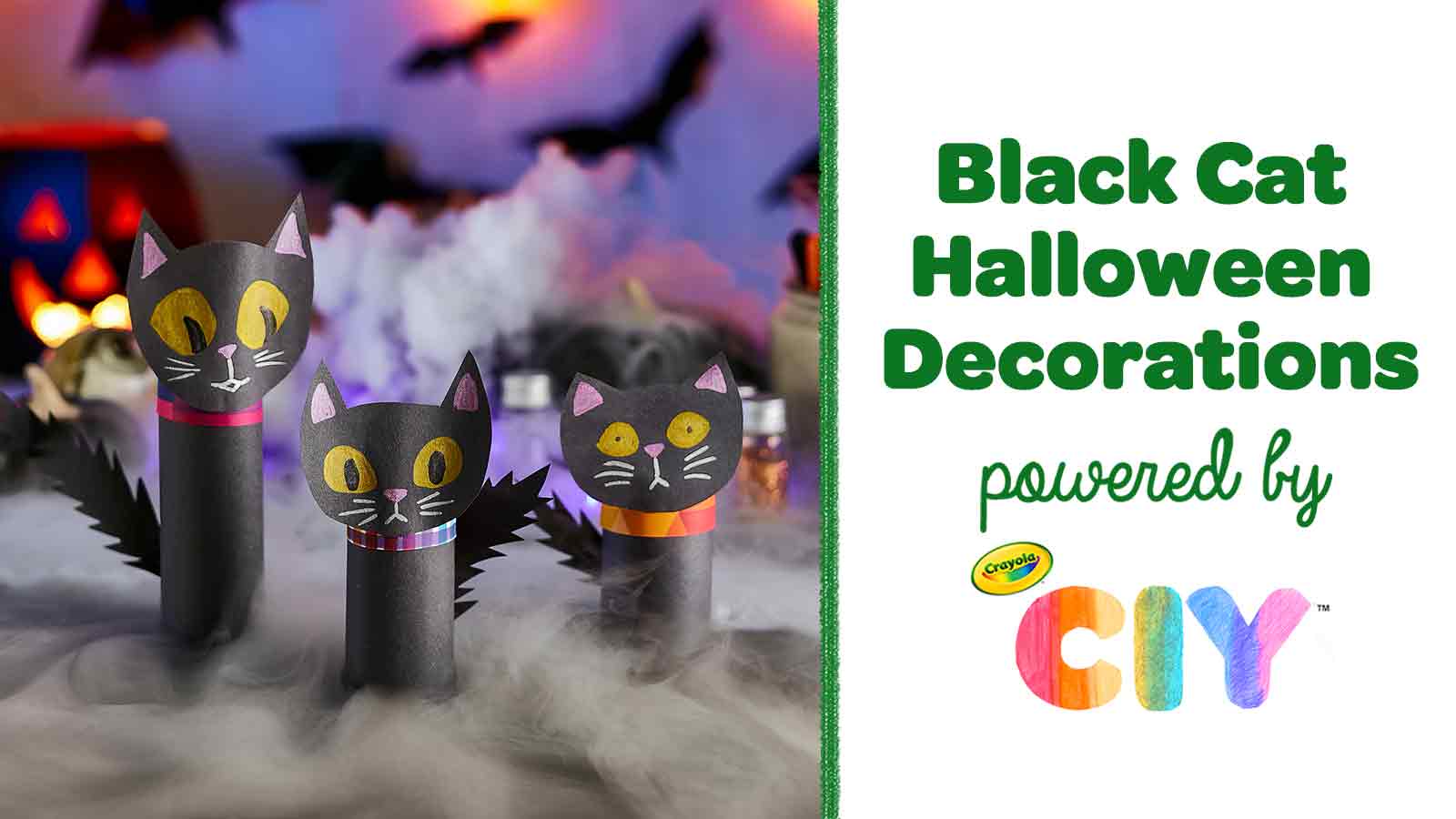 Black Cat Halloween Decorations | Crafts  | Crayola CIY, DIY  Crafts for Kids and Adults 