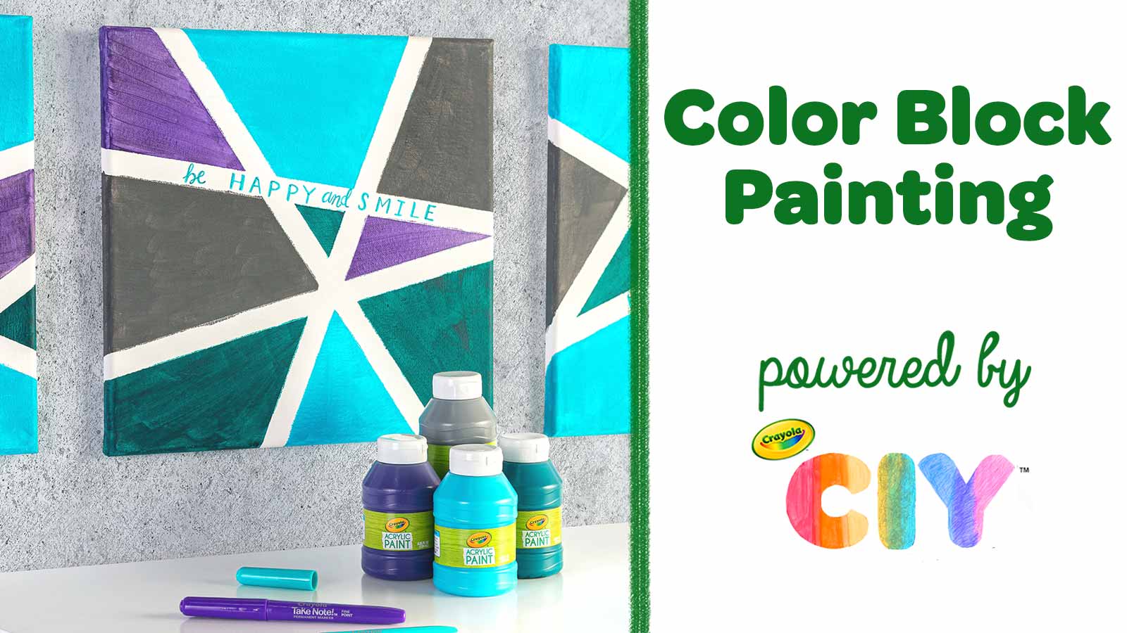 Color Block Painting, DIY Canvas Art, Crafts