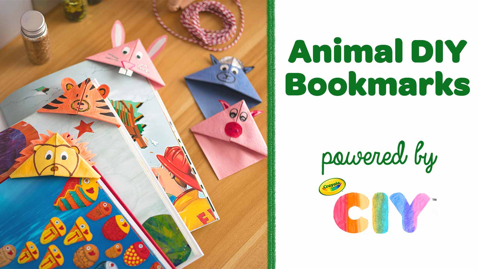 Animal DIY Bookmark for Kids | Crafts  | Crayola CIY, DIY  Crafts for Kids and Adults 