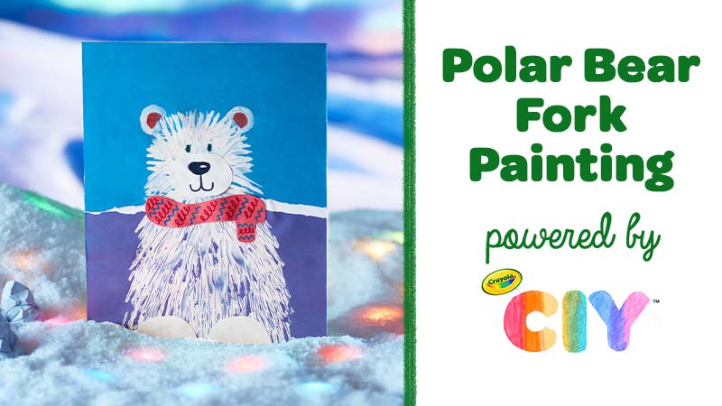 Crayola CIY_Polar Bear Fork Painting_Poster Frame