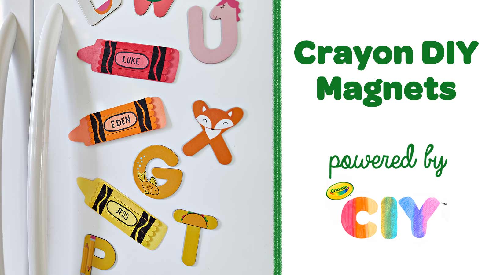 Crayon DIY Magnets & Desk Name Plates, Crafts, , Crayola CIY,  DIY Crafts for Kids and Adults