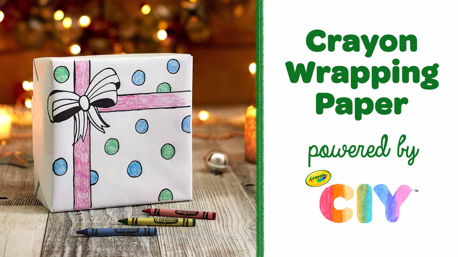 Crayola Crayons RED Scatter Christmas Gift Wrapping Paper 2 Yards FOLDED