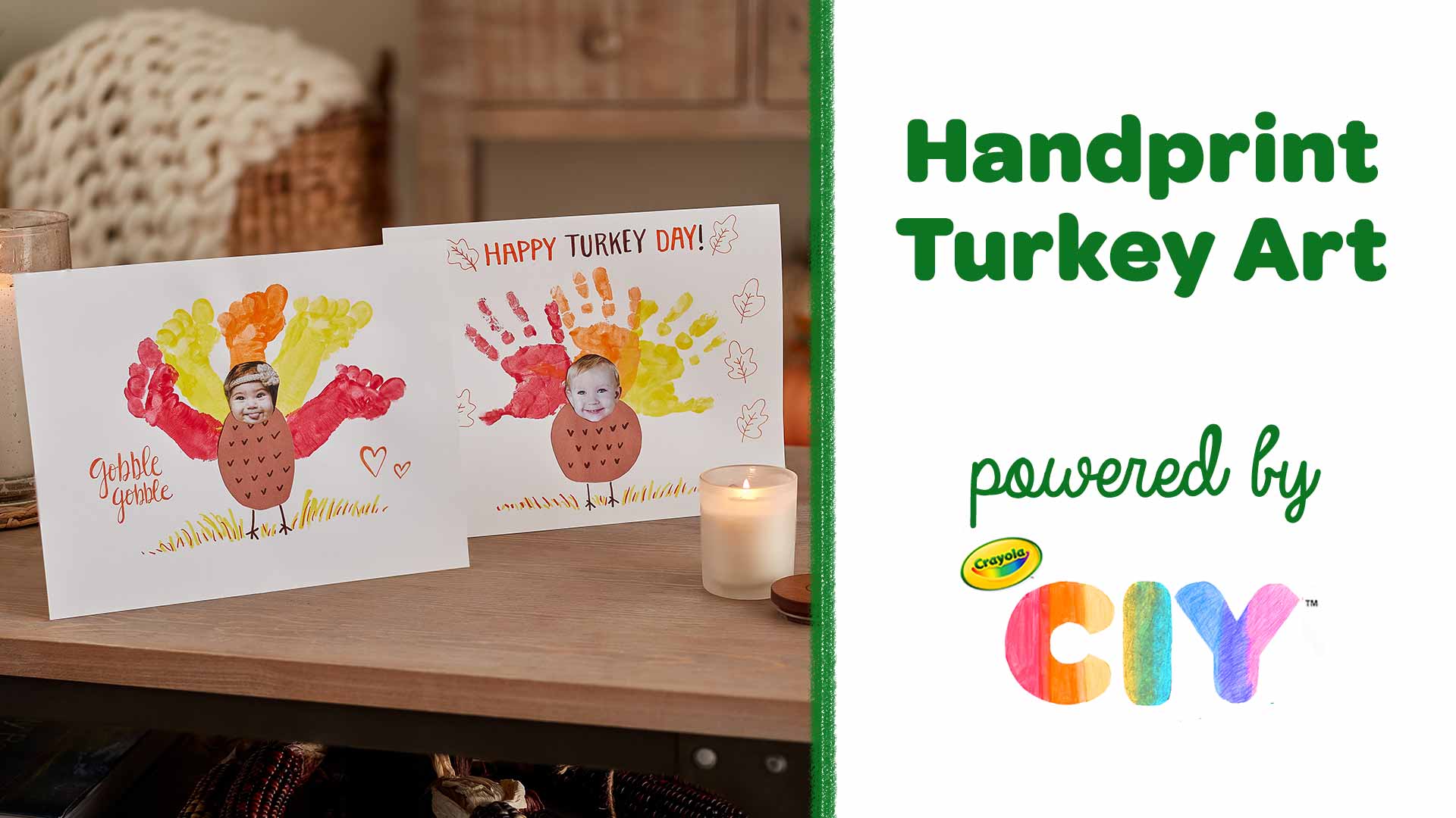 DIY　Kids　and　Turkey　Crafts　for　Crafts　Craft　CIY,　Adults　Kids　for　Handprint　Crayola