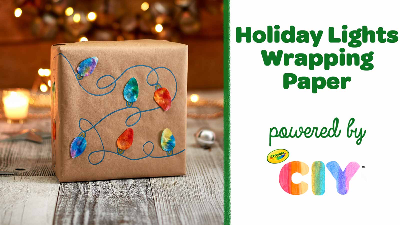 DIY Holiday Lights Wrapping Paper, Crafts