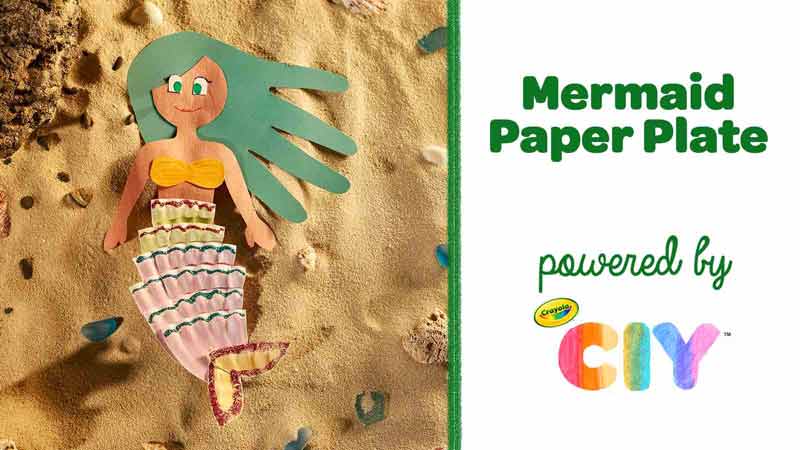 Mermaid Paper Plate Craft, Crafts, , Crayola CIY, DIY Crafts  for Kids and Adults
