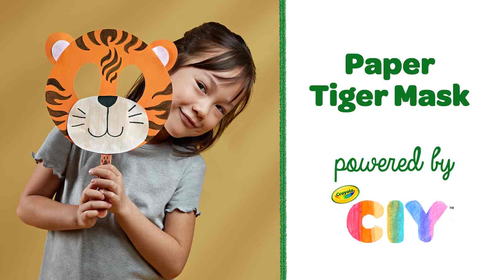 DIY Paper Tiger Mask Craft, Crafts, , Crayola CIY, DIY Crafts  for Kids and Adults