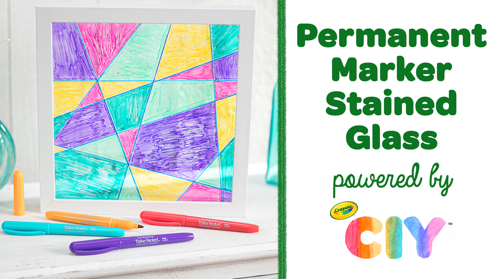 Permanent Marker DIY Stained Glass, Crafts, , Crayola CIY,  DIY Crafts for Kids and Adults