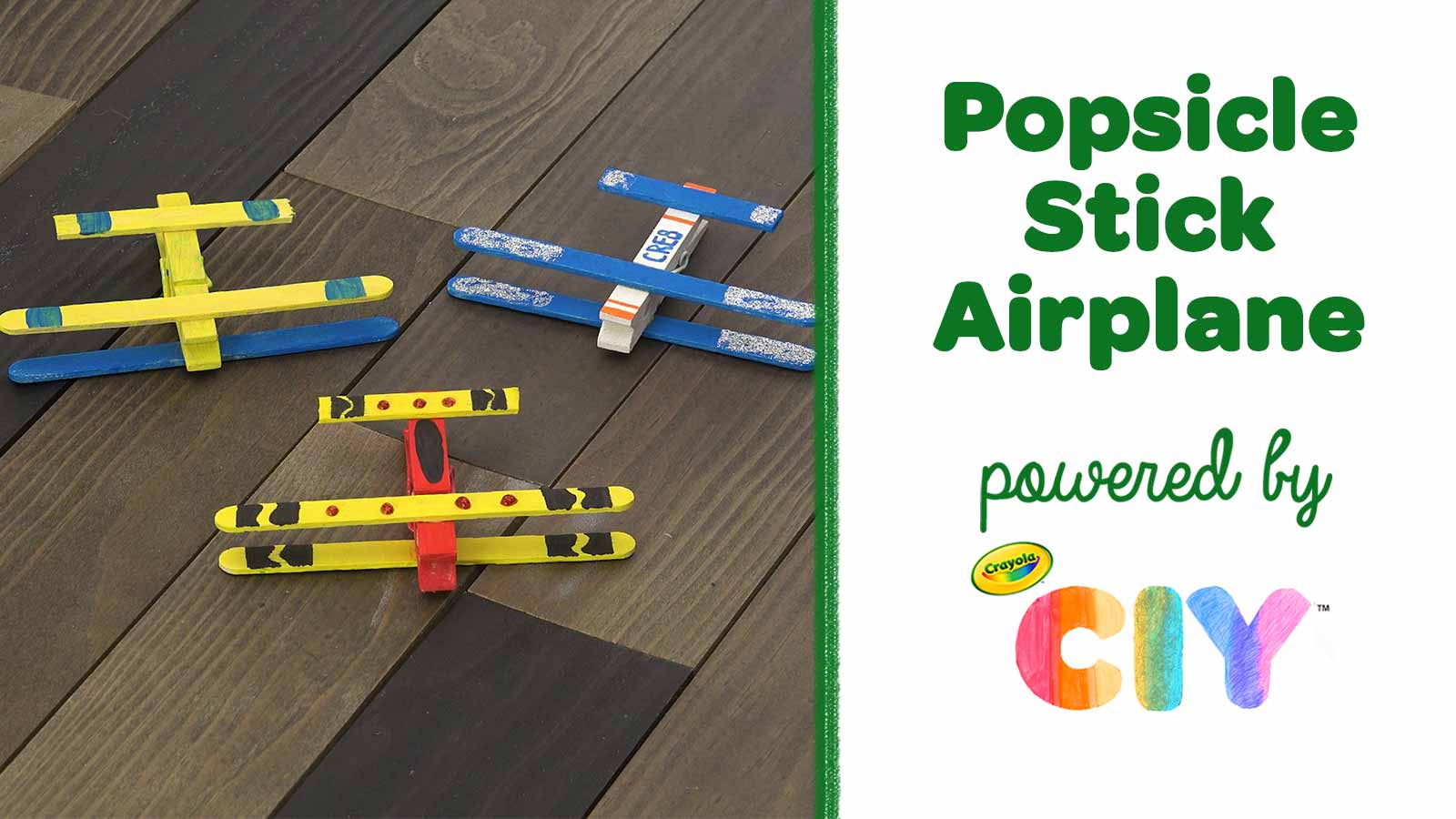 Popsicle Stick Airplane Craft at Home, Crafts, , Crayola CIY,  DIY Crafts for Kids and Adults