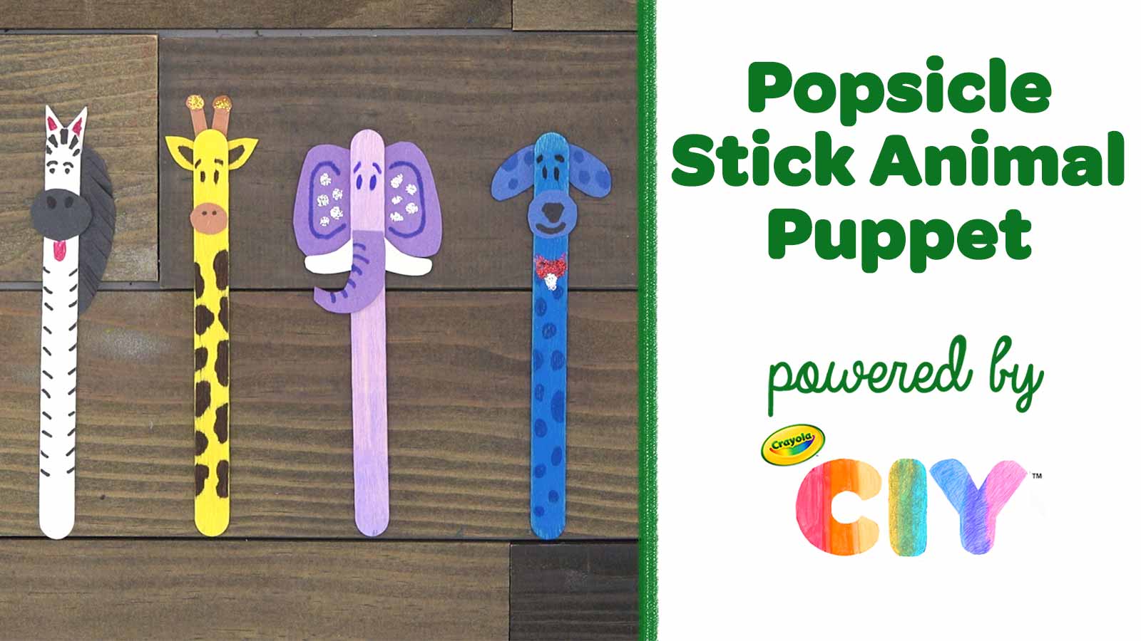 Popsicle Stick Animal DIY Puppet, Crafts