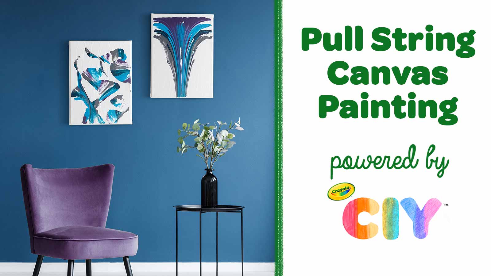 Pull String Canvas Painting DIY, Crafts