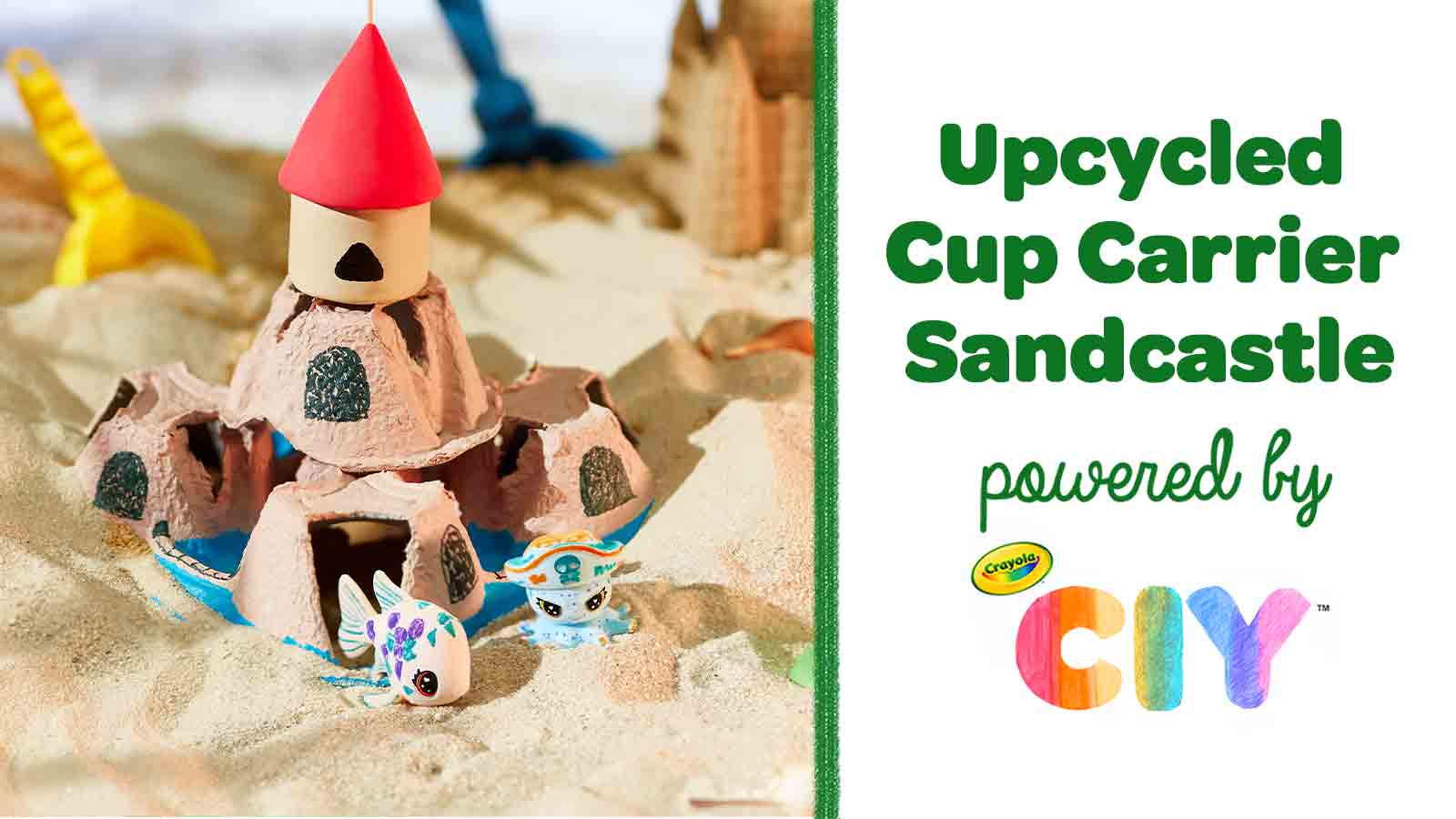 Upcycled Beach Sand Castle in sand