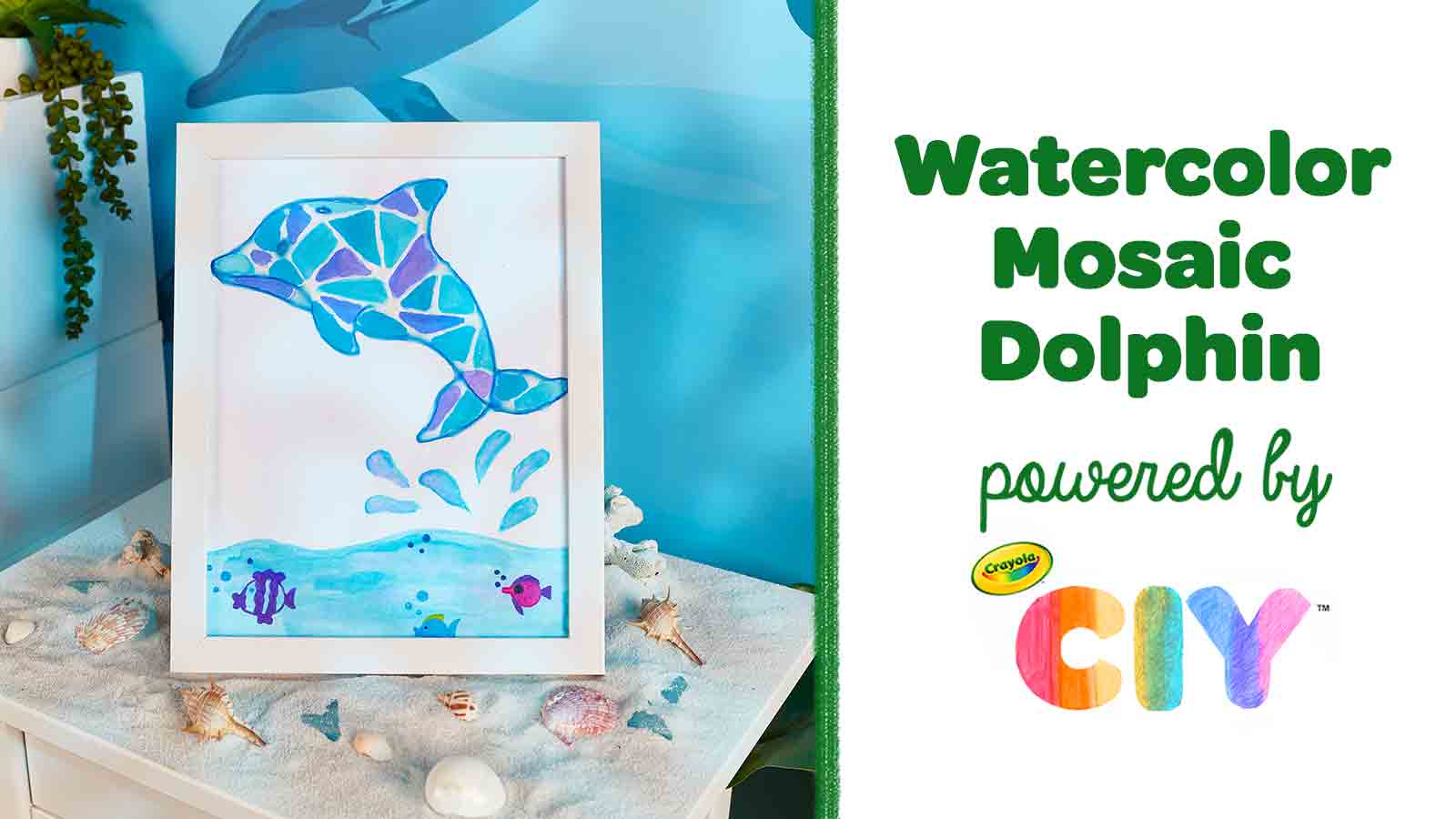 Dolphin　Watercolor　CIY,　for　Kids　Kids　Crafts　and　Mosaic　Crayola　DIY　for　Adults　Craft　Craft