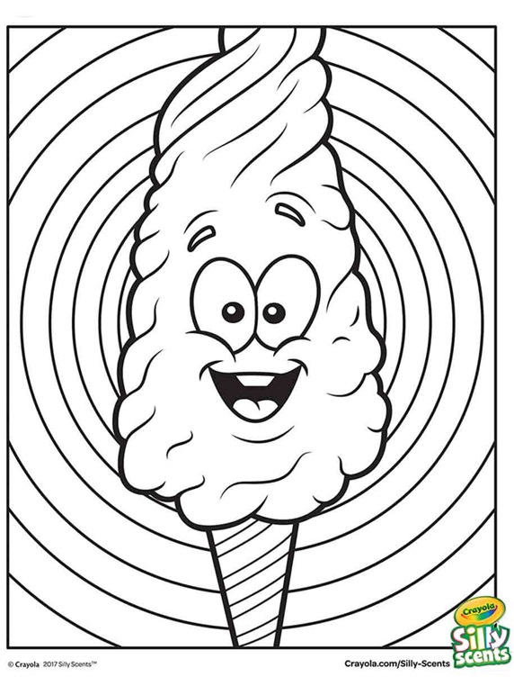 Cotton Candy Coloring Page Silly Scents Cotton Candy Coloring Page crayolacom