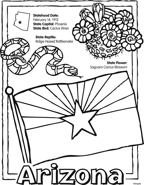 Arizona State Flag Coloring Page