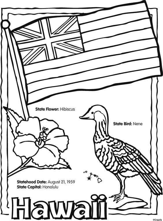 Hawaiian Printable Coloring Pages