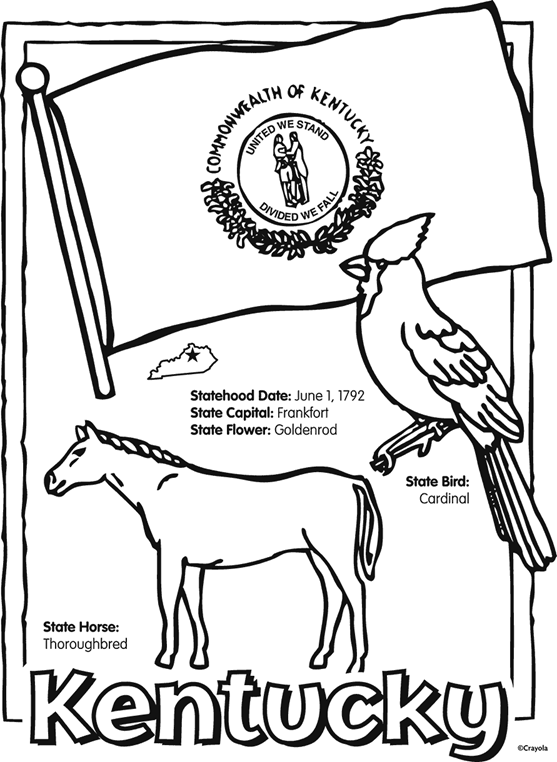 State of Kentucky Free Coloring Page crayola