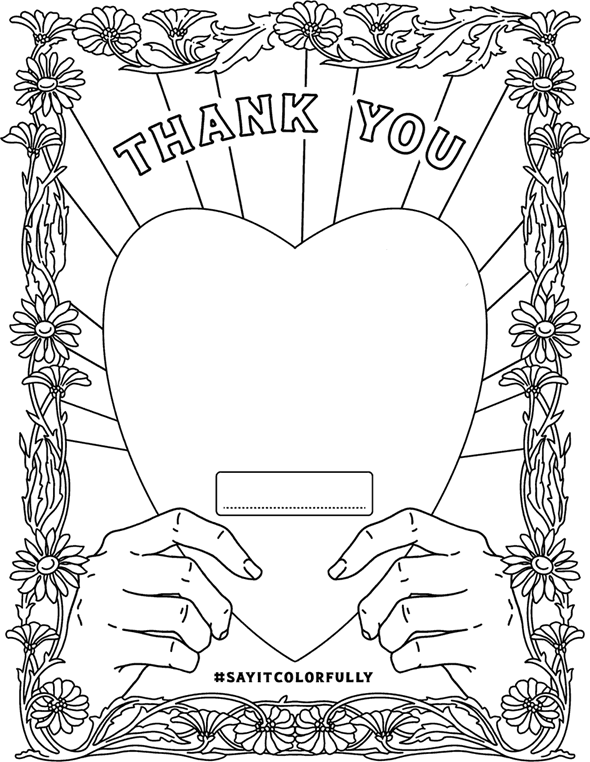 Say It Colorfully Heart Thank You Note Crayola Com Use crayola® crayons, colored pencils, or markers to color the human heart. say it colorfully heart thank you note