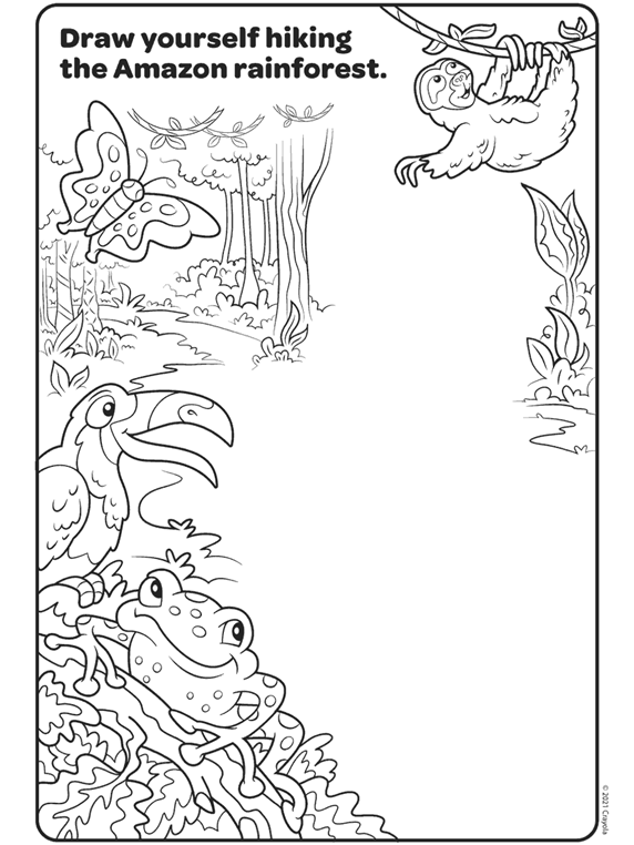 Colors of the World Amazon Rainforest Coloring Page 