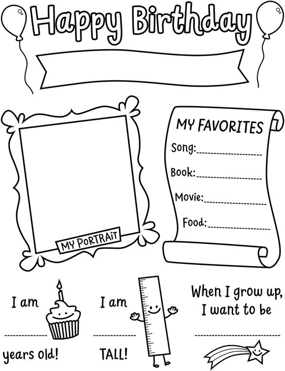 Its My Birthday Coloring Page