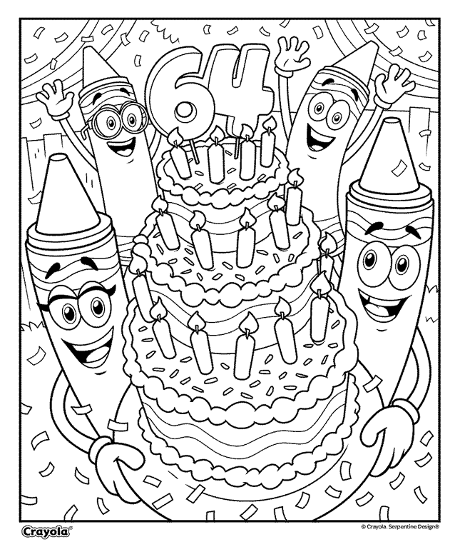 Crayola Birthday Coloring Pages Crayola Free Printables