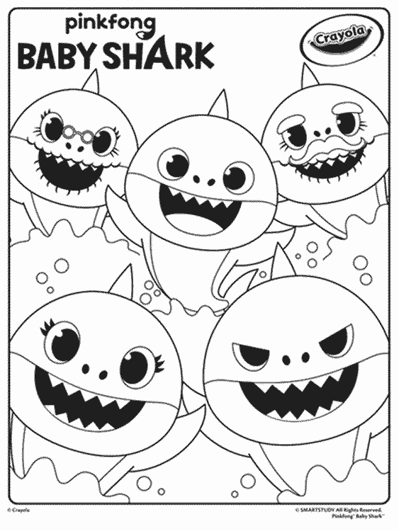 Free Printable Baby Shark Coloring Pages to Download & Print