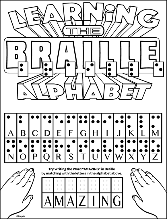 Braille Alphabet Coloring Page