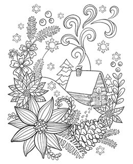 Country Winter Adult Coloring Book: Large Print 50+ Pages Coloring Book, A  Christmas and Winter Coloring Pages For Adults.