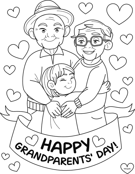 Happy Grandparents Day Coloring Page