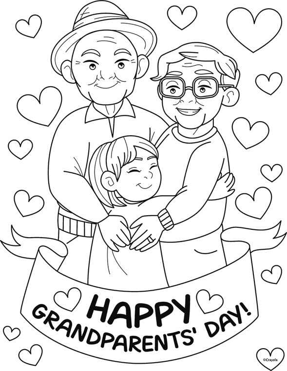 Happy Grandparents Day Coloring Page