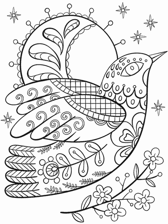 Ornate Dove Coloring Page