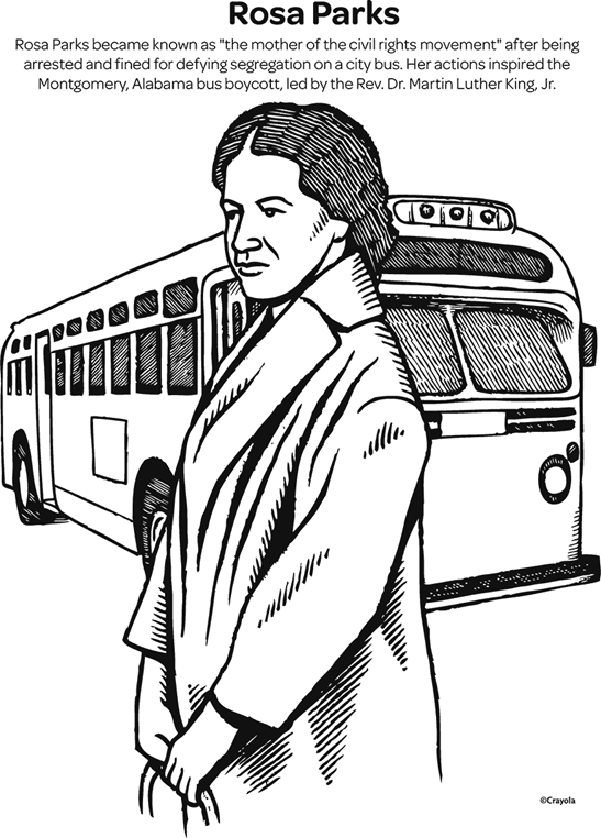 Rosa Parks Bus Coloring Page