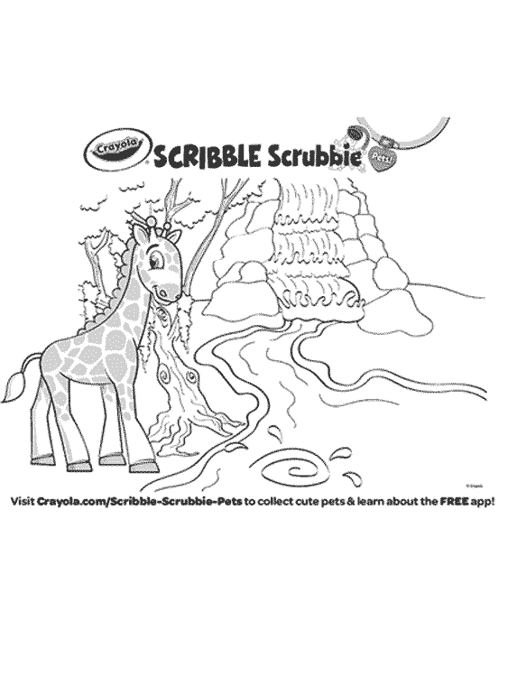 Scribble Scrubbie Safari Giraffe Talib Coloring Page