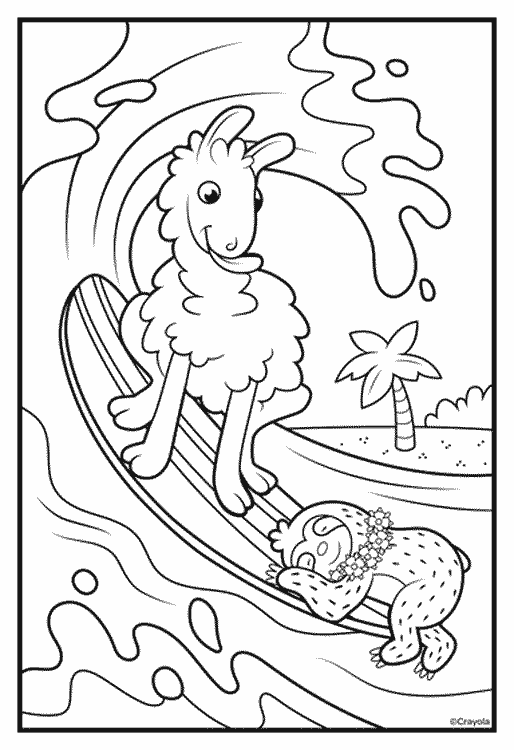 surfing coloring pages printable