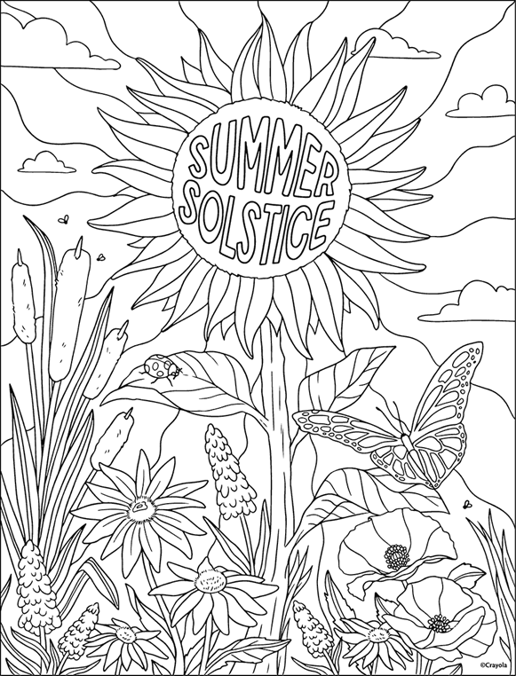 Summer Solstice Coloring Page