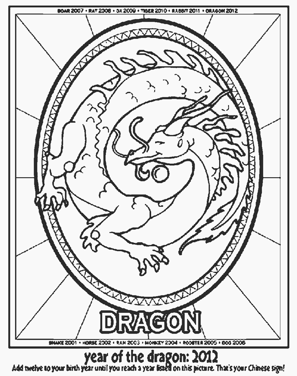 2024 Year Of The Dragon Coloring Pages Hedda Krissie