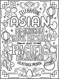 celebrating asian american native hawaiian and pacific islander heritage month coloring page