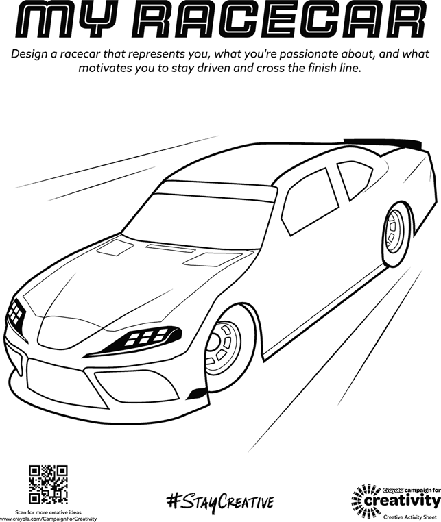 Design Your Own Racecar Activity Sheet for Kids crayola